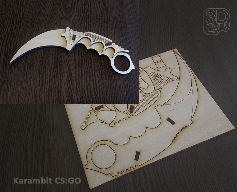 Деревянный нож керамбит Азимов кс го/Karambit Asimov CS GO